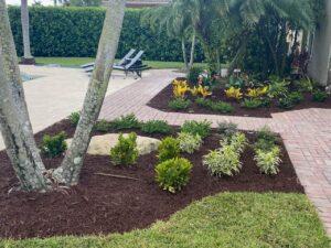 Landscaping with plants and mulch